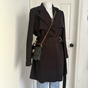 Divided Black Belted Trench Coat